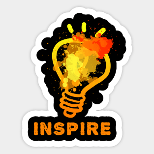 Inspire Light Bulb Watercolor For Positive Vibes Of Humor Sticker